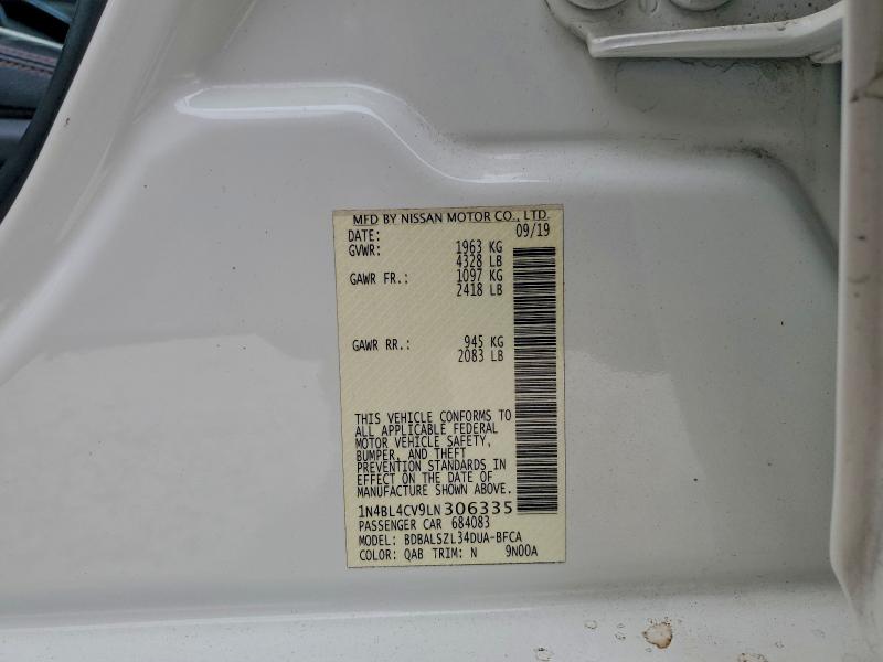 2020 Nissan Altima მანქანა იყიდება აუქციონზე, vin: 1N4BL4CV9LN306335, აუქციონის ნომერი: 98236015