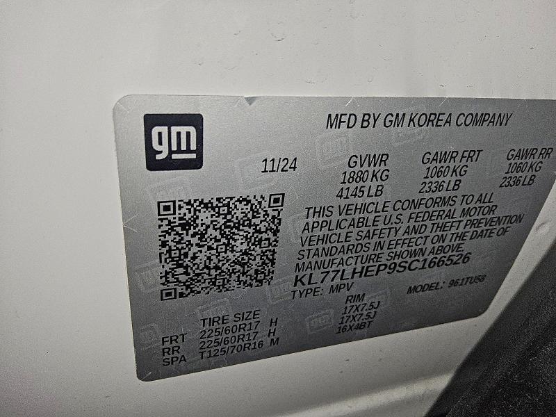 95878105 :رقم المزاد ، KL77LHEP9SC166526 vin ، 2025 Chevrolet Trax مزاد بيع