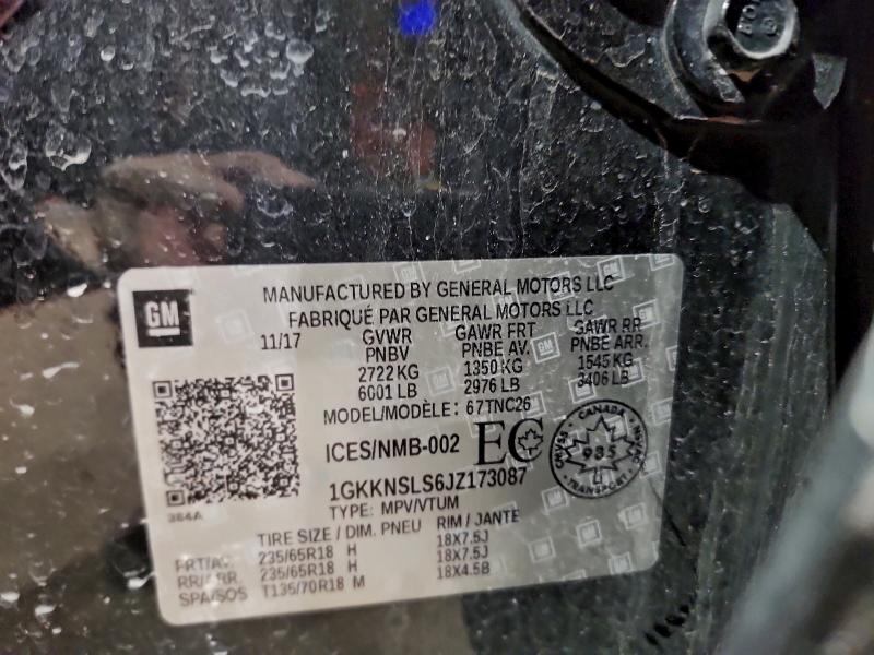 Aukcja sprzedaży 2018 Gmc Acadia Sle, vin: 1GKKNSLS6JZ173087, numer aukcji: 96807605