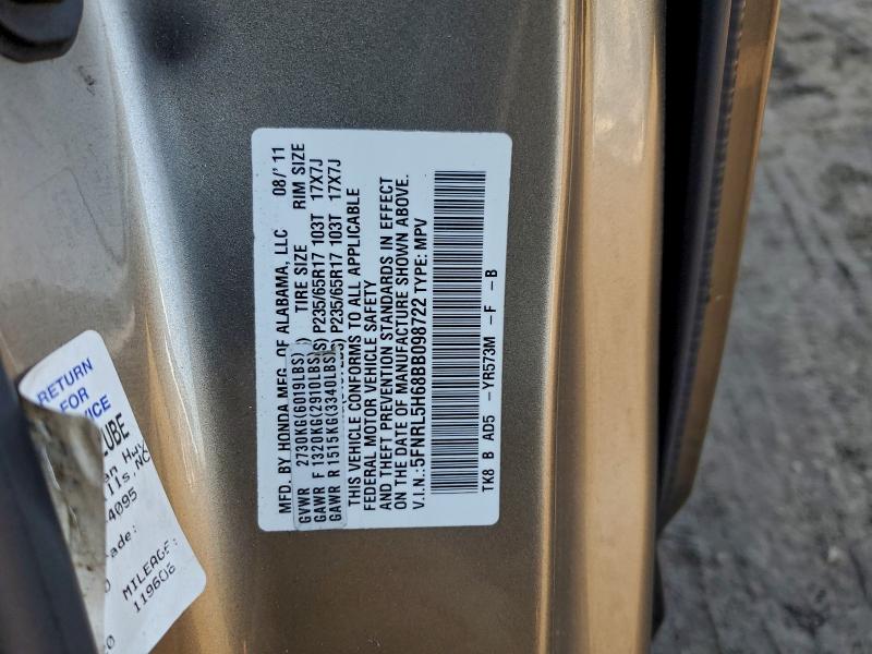 Aukcja sprzedaży 2011 Honda Odyssey, vin: 5FNRL5H68BB098722, numer aukcji: 97024815