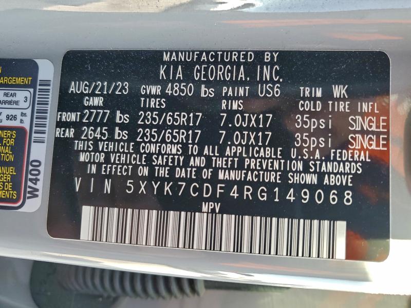 Aukcja sprzedaży 2024 Kia Sportage, vin: 5XYK7CDF4RG149068, numer aukcji: 97110165