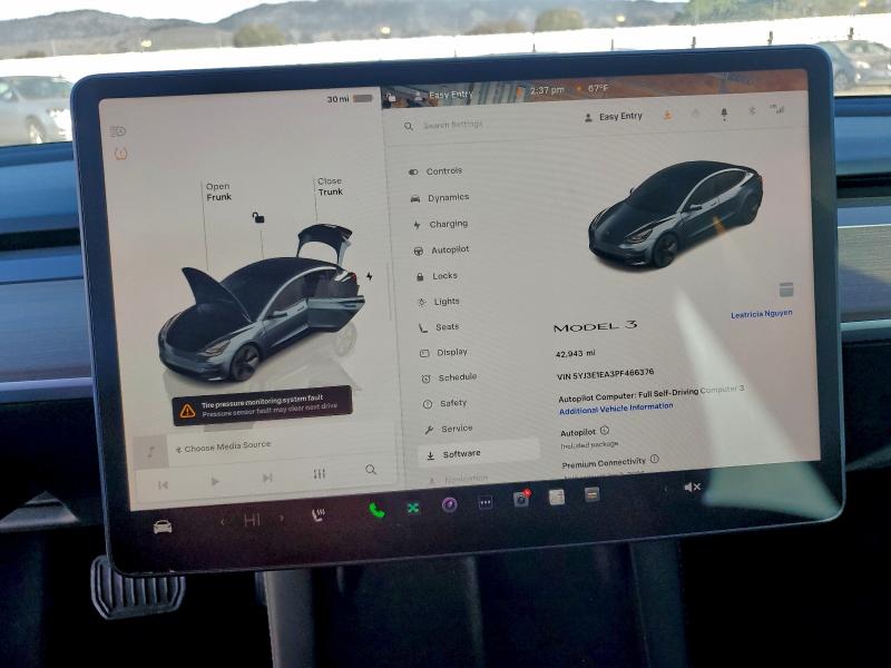 Продаж на аукціоні авто 2023 Tesla Model 3, vin: 5YJ3E1EA3PF466376, номер лоту: 95937235