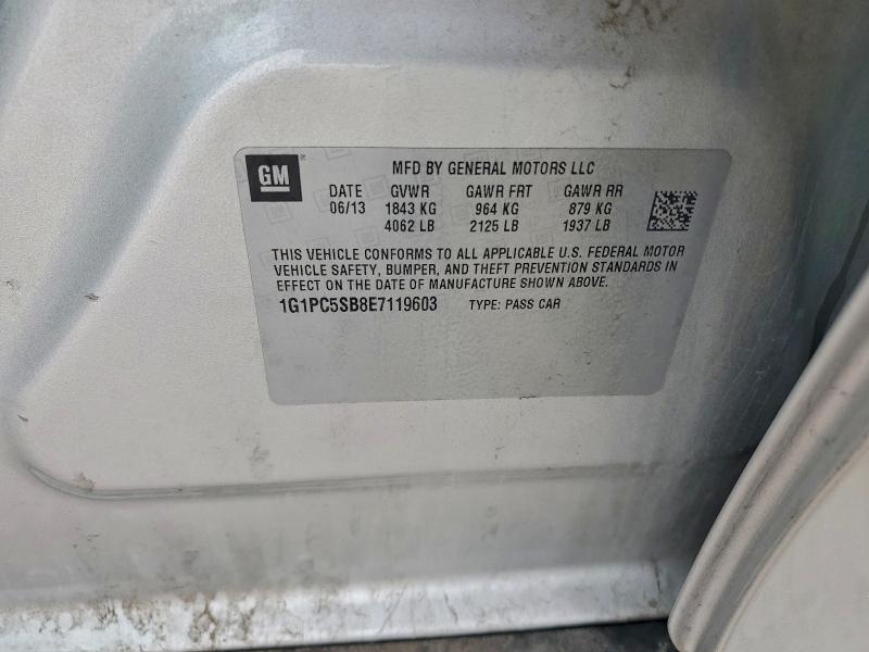 2014 Chevrolet Cruze მანქანა იყიდება აუქციონზე, vin: 1G1PC5SB8E7119603, აუქციონის ნომერი: 95172635
