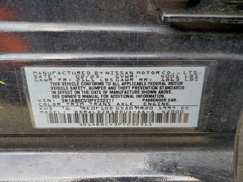2023 Nissan Sentra მანქანა იყიდება აუქციონზე, vin: 3N1AB8CV3PY232311, აუქციონის ნომერი: 95708705