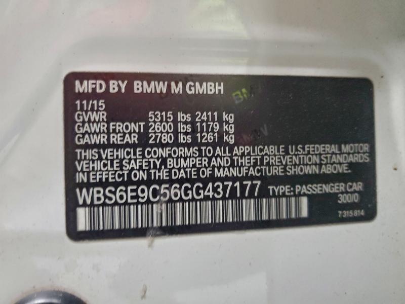 Продажа на аукционе авто 2016 Bmw M6 Gran Co, vin: WBS6E9C56GG437177, номер лота: 95513235