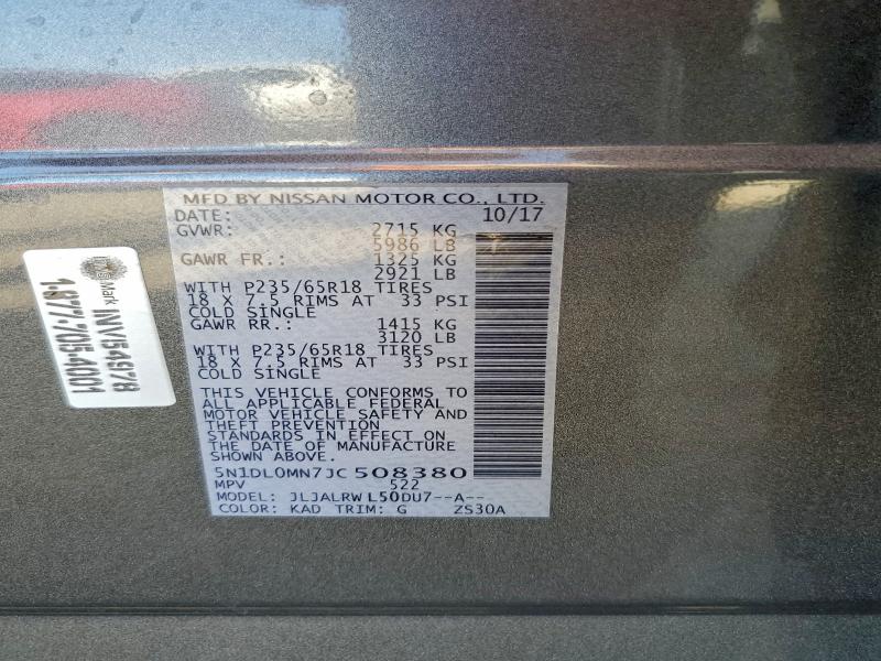 Aukcja sprzedaży 2018 Infiniti Qx60, vin: 5N1DL0MN7JC508380, numer aukcji: 97428525