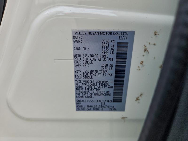 Aukcja sprzedaży 2025 Infiniti Qx60, vin: 5N1AL1FS5SC343748, numer aukcji: 92785555