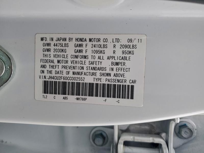Продажа на аукционе авто 2012 Acura Tsx, vin: JH4CU2F60CC002552, номер лота: 95425015