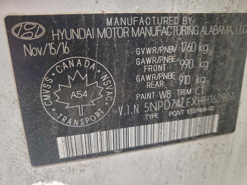 Продажа на аукционе авто 2017 Hyundai Elantra Se, vin: 5NPD74LFXHH160907, номер лота: 96037865
