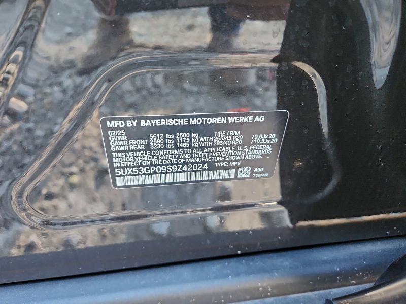 97630865 :رقم المزاد ، 5UX53GP09S9Z42024 vin ، 2025 Bmw X3 Xdrive مزاد بيع