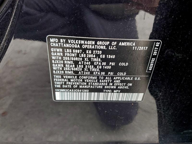 Aukcja sprzedaży 2018 Volkswagen Atlas, vin: 1V2NR2CA3JC541263, numer aukcji: 96252535