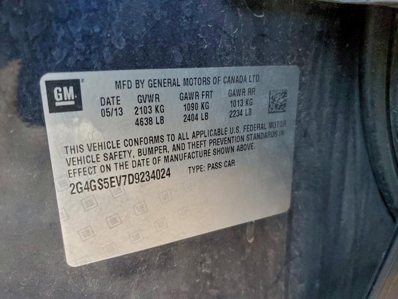 2013 Buick Regal Prem მანქანა იყიდება აუქციონზე, vin: 2G4GS5EV7D9234024, აუქციონის ნომერი: 95689845