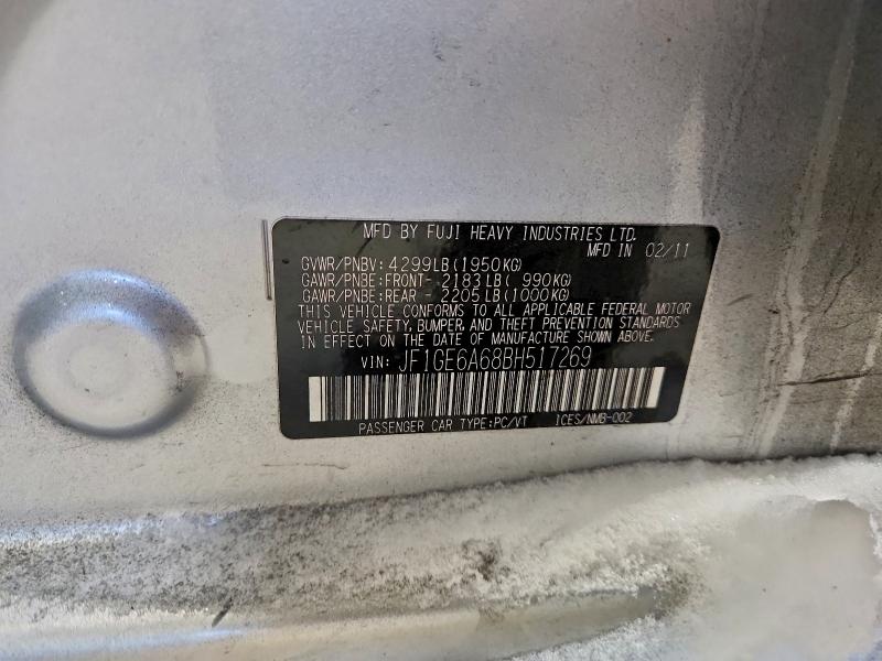 Продаж на аукціоні авто 2011 Subaru Impreza, vin: JF1GE6A68BH517269, номер лоту: 97265995