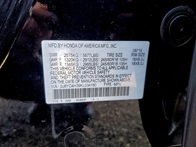 Продажа на аукционе авто 2019 Acura Mdx, vin: 5J8YD4H39KL034180, номер лота: 96367245