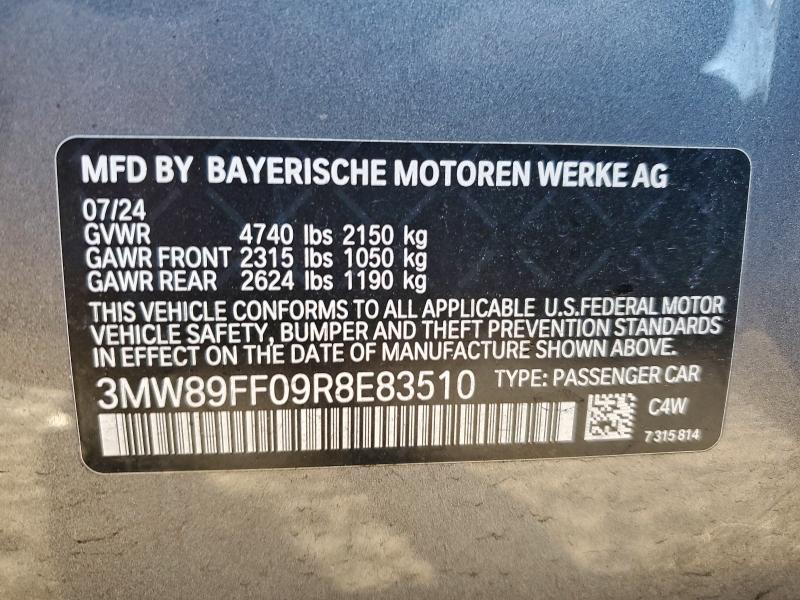 Продажа на аукционе авто 2024 Bmw 330xi, vin: 3MW89FF09R8E83510, номер лота: 96643635