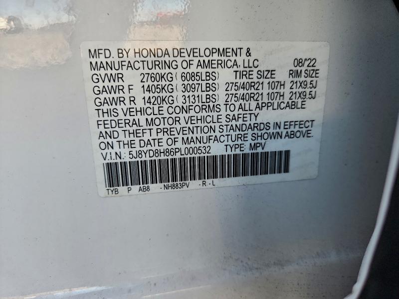 97204835 :رقم المزاد ، 5J8YD8H86PL000532 vin ، 2023 Acura Mdx مزاد بيع