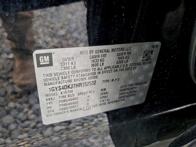 Продаж на аукціоні авто 2017 Cadillac Escalade P, vin: 1GYS4DKJ7HR152532, номер лоту: 97035655