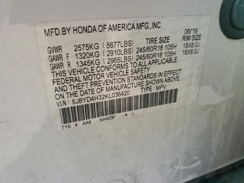Продажа на аукционе авто 2019 Acura Mdx, vin: 5J8YD4H32KL036420, номер лота: 94939865