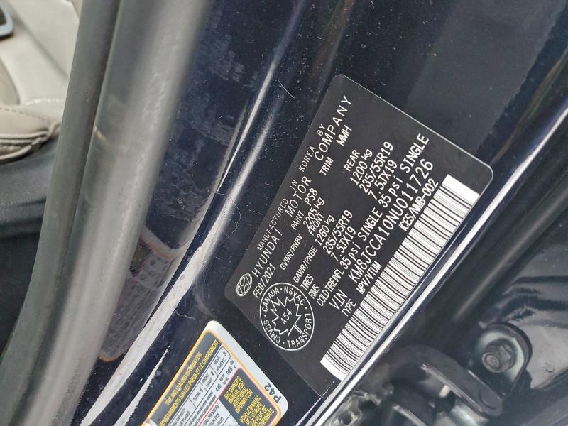 Продажа на аукционе авто 2022 Hyundai Tucson, vin: KM8JCCA10NU011726, номер лота: 96500575