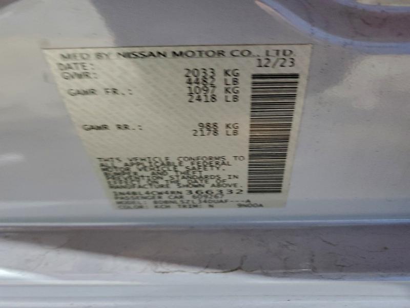 Продажа на аукционе авто 2024 Nissan Altima, vin: 1N4BL4CW4RN366332, номер лота: 95145715