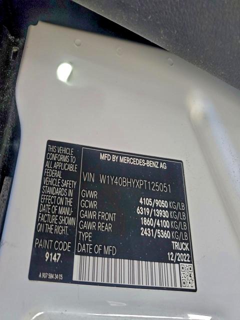 Aukcja sprzedaży 2023 Mercedes Benz Sprinter, vin: W1Y40BHYXPT125051, numer aukcji: 54244126