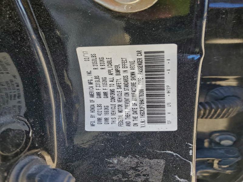 2017 Honda Accord მანქანა იყიდება აუქციონზე, vin: 1HGCR2F76HA176366, აუქციონის ნომერი: 97787395