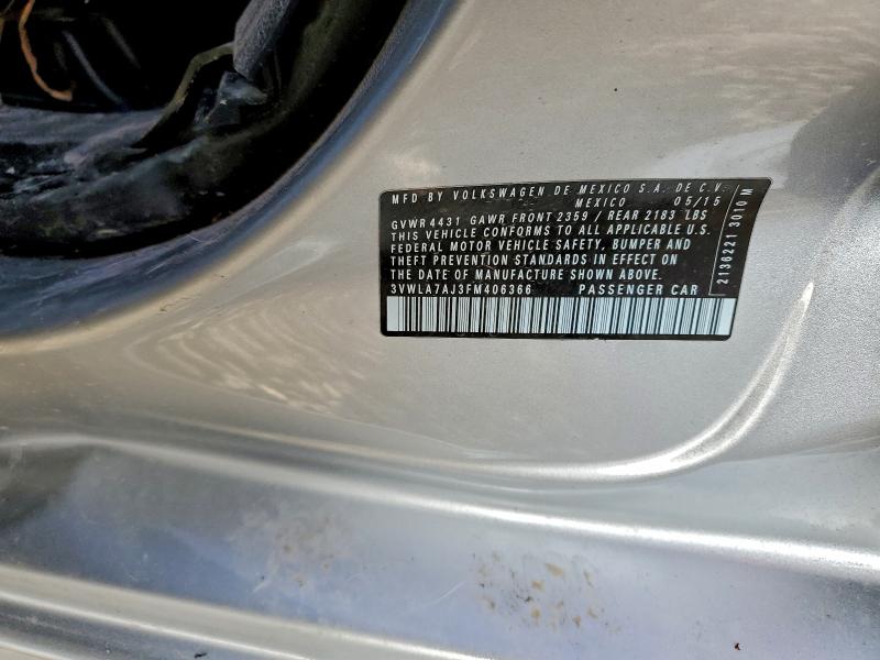Продажа на аукционе авто 2015 Volkswagen Jetta, vin: 3VWLA7AJ3FM406366, номер лота: 95216515