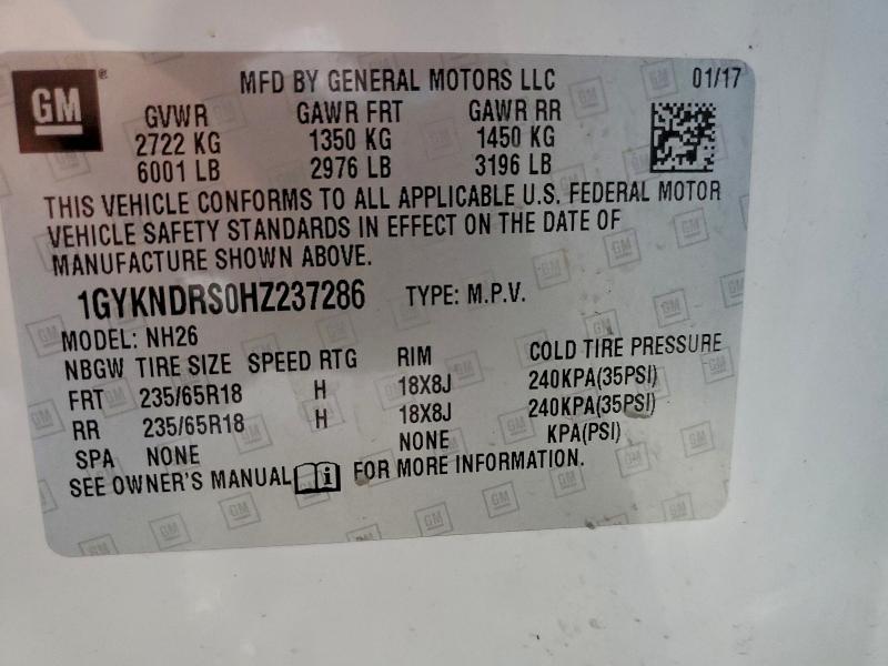 Продаж на аукціоні авто 2017 Cadillac Xt5 Luxury, vin: 1GYKNDRS0HZ237286, номер лоту: 96899915