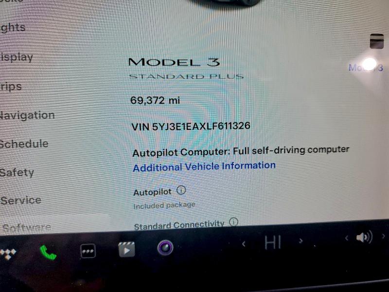 2020 Tesla Model 3 მანქანა იყიდება აუქციონზე, vin: 5YJ3E1EAXLF611326, აუქციონის ნომერი: 93098105