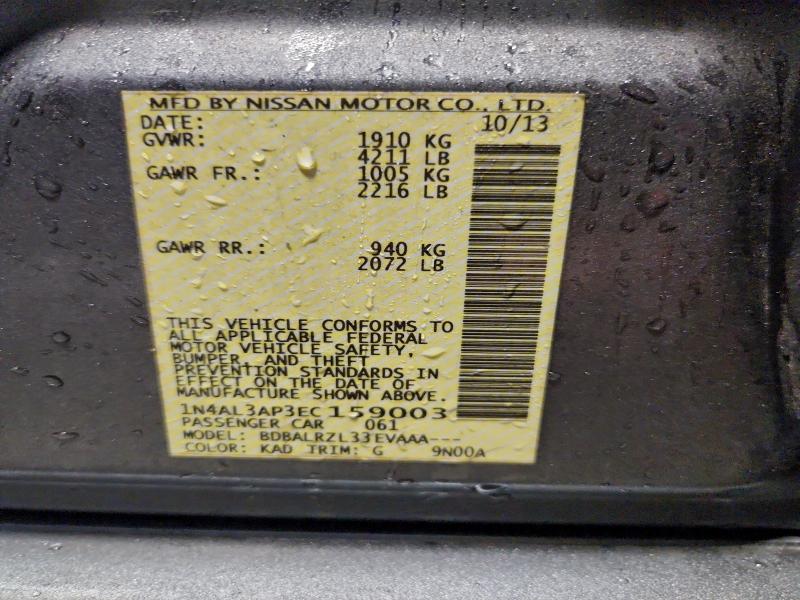 93270615 :رقم المزاد ، 1N4AL3AP3EC159003 vin ، 2014 Nissan Altima مزاد بيع