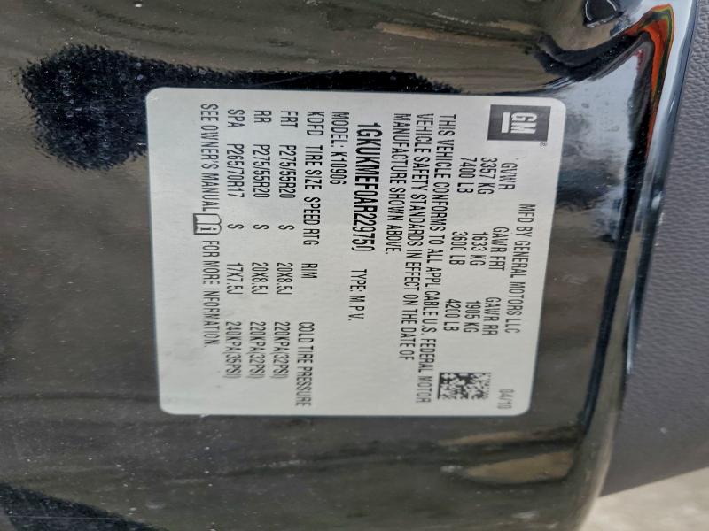 2010 Gmc Yukon მანქანა იყიდება აუქციონზე, vin: 1GKUKMEF0AR229750, აუქციონის ნომერი: 95112655