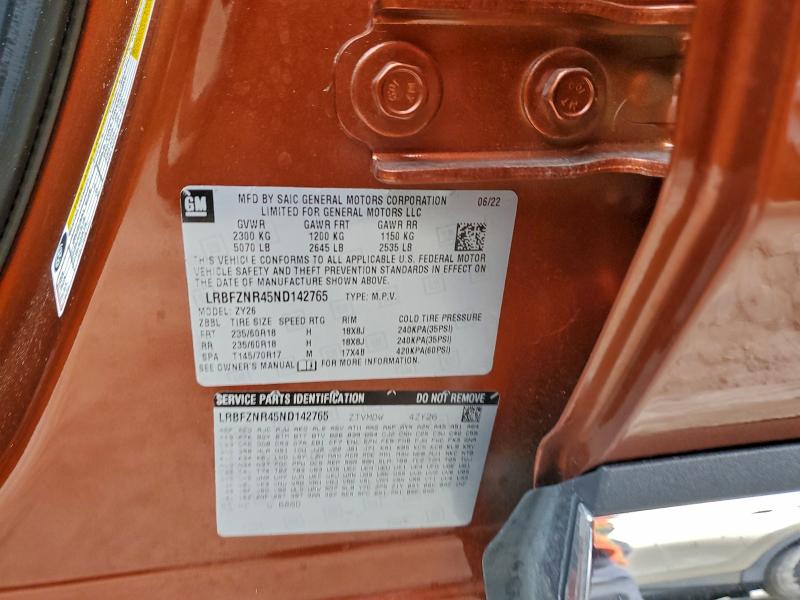 Aukcja sprzedaży 2022 Buick Envision E, vin: LRBFZNR45ND142765, numer aukcji: 96245605