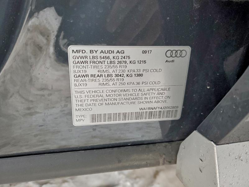 Продажа на аукционе авто 2018 Audi Q5, vin: WA1BNAFY4J2052809, номер лота: 95311325