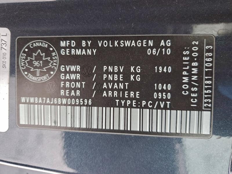 Aukcja sprzedaży 2011 Volkswagen Golf, vin: WVWBA7AJ6BW009596, numer aukcji: 94723765