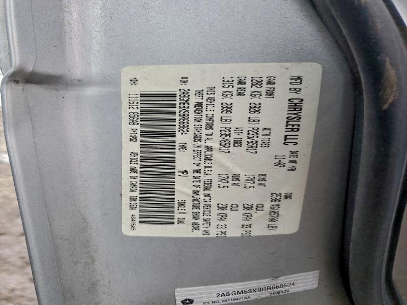 97943615 :رقم المزاد ، 2A8GM68X98R668624 vin ، 2008 Chrysler Pacifica مزاد بيع