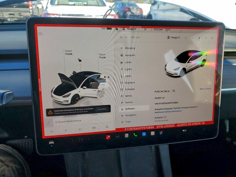 94266915 :رقم المزاد ، 5YJ3E1EAXPF570850 vin ، 2023 Tesla Model 3 مزاد بيع
