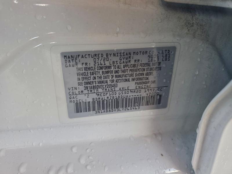 99561315 :رقم المزاد ، 3N1AB8DV3LY265463 vin ، 2020 Nissan Sentra Sr مزاد بيع