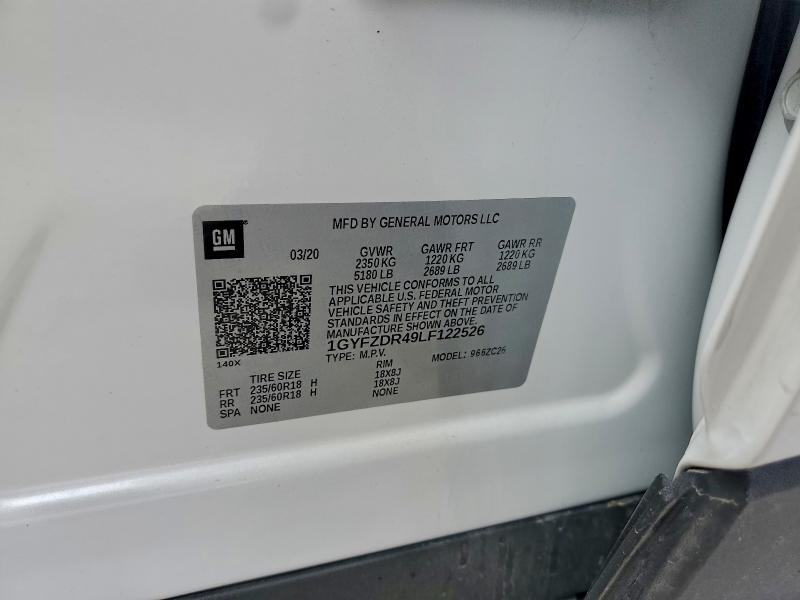 97442045 :رقم المزاد ، 1GYFZDR49LF122526 vin ، 2020 Cadillac Xt4 مزاد بيع