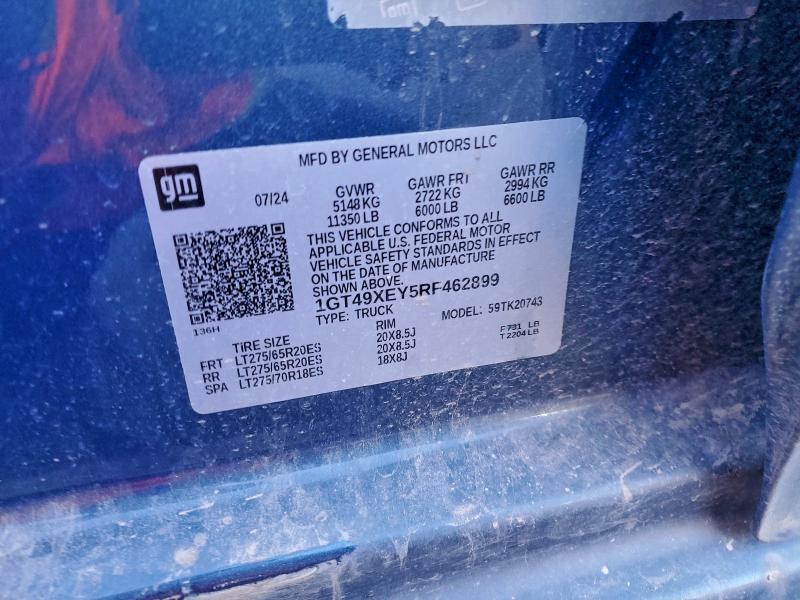 Продаж на аукціоні авто 2024 Gmc Sierra, vin: 1GT49XEY5RF462899, номер лоту: 94168415