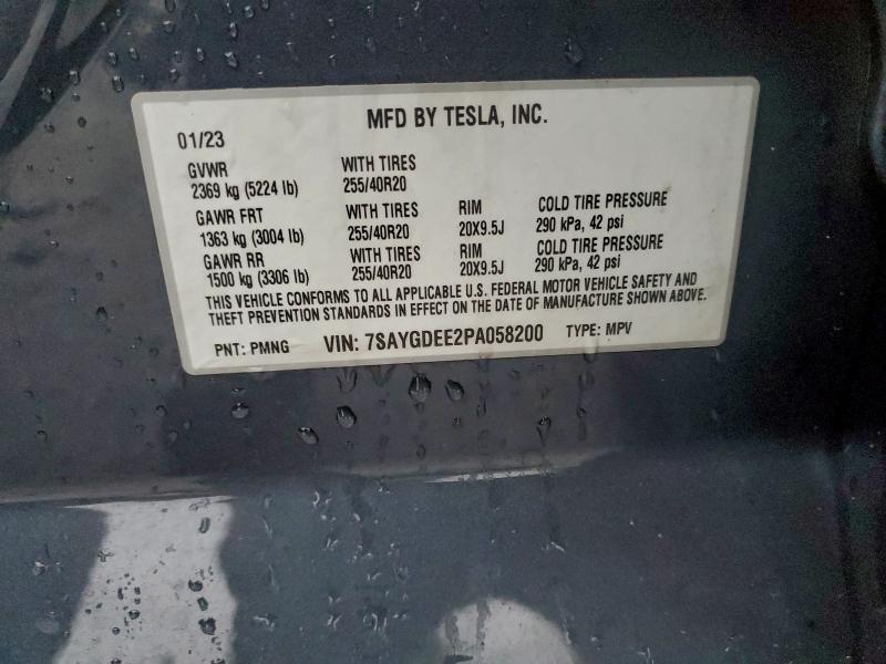 Продажа на аукционе авто 2023 Tesla Model Y, vin: 7SAYGDEE2PA058200, номер лота: 95540365