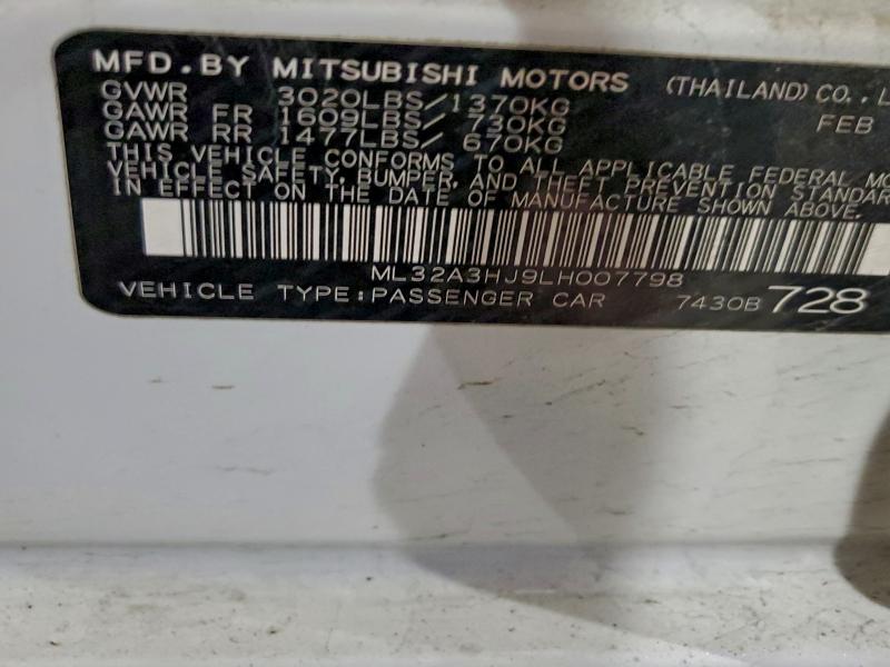Продаж на аукціоні авто 2020 Mitsubishi Mirage, vin: ML32A3HJ9LH007798, номер лоту: 97047695