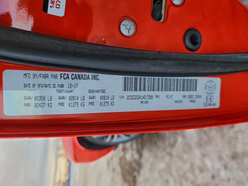 97148595 :رقم المزاد ، 2C3CDZGG4JH217299 vin ، 2018 Dodge Challenger مزاد بيع