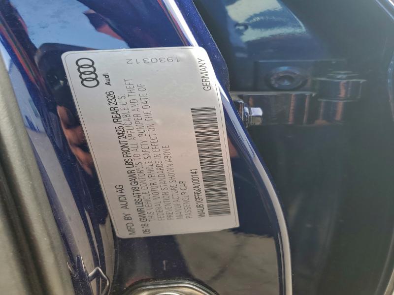 Aukcja sprzedaży 2019 Audi S3 Premium, vin: WAUB1GFF6KA100141, numer aukcji: 95086305