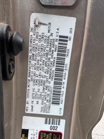 99410615 :رقم المزاد ، 5TENX22N08Z512617 vin ، 2008 Toyota Tacoma مزاد بيع
