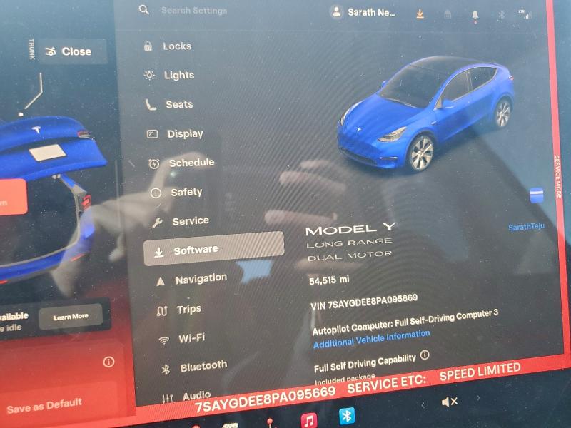 2023 Tesla Model Y მანქანა იყიდება აუქციონზე, vin: 7SAYGDEE8PA095669, აუქციონის ნომერი: 95455165