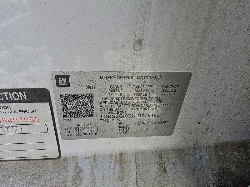 Aukcja sprzedaży 2020 Gmc Yukon Xl K, vin: 1GKS2GKC1LR178491, numer aukcji: 94639905
