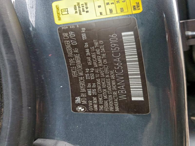 95025315 :رقم المزاد ، WBANV1C56AC159106 vin ، 2010 Bmw 528 مزاد بيع