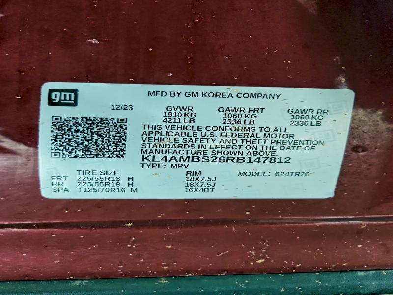 2024 Buick Encore Gx მანქანა იყიდება აუქციონზე, vin: KL4AMBS26RB147812, აუქციონის ნომერი: 97294705