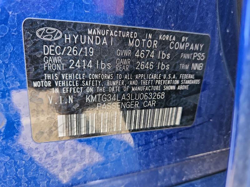2020 Genesis G70 მანქანა იყიდება აუქციონზე, vin: KMTG34LA3LU063268, აუქციონის ნომერი: 97386225