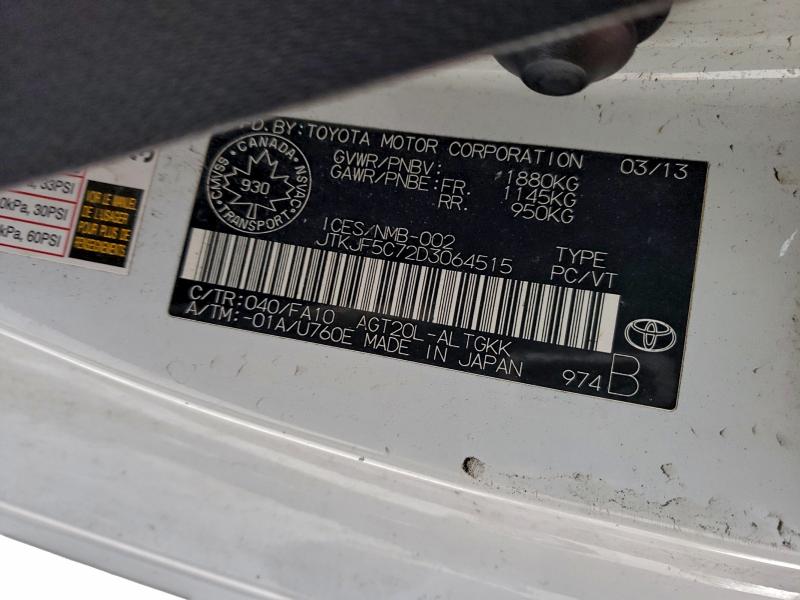 96914925 :رقم المزاد ، JTKJF5C72D3064515 vin ، 2013 Scion Tc 2dr مزاد بيع